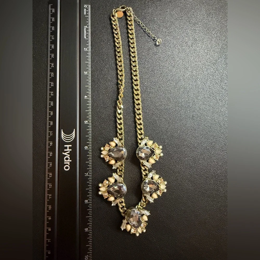 Express Elegant Gold and Silver Statement Necklace - Picture 2 of 4